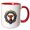 Red/White, variant on 3drose, Emma the Longhorn Surrounded by a Wreath of Lupins, 11oz Two-tone Red Mug
