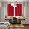 thumbnail image 4 of Pure Red Kitchen Curtains Window Panels, Simple Solid Color Insulated Window Treatment Curtain, Grommet Curtains for Bedroom/Living Room/Bathroom, 2 Piece 42"Wx63"L, 4 of 8