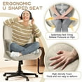 thumbnail image 2 of zzw Cross Legged Office Chair with Wheels, Armless Desk Chair with Wide Seat and Tall Back, Ergonomic Curved Seat for Bedroom, Office & Home, 2 of 8