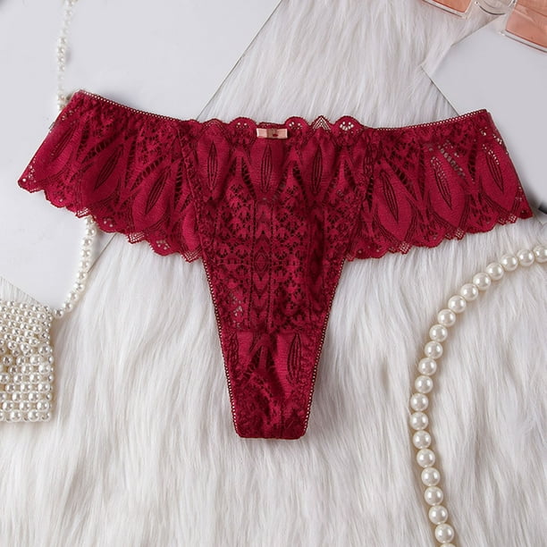 Gibobby Lenceria sexy para mujer Dia de San Valentin Ropa interior sexy de cintura a la moda para mujer Calzoncillos a rayas de color Ropa interior Bragas de mujer Vino XL Bodega