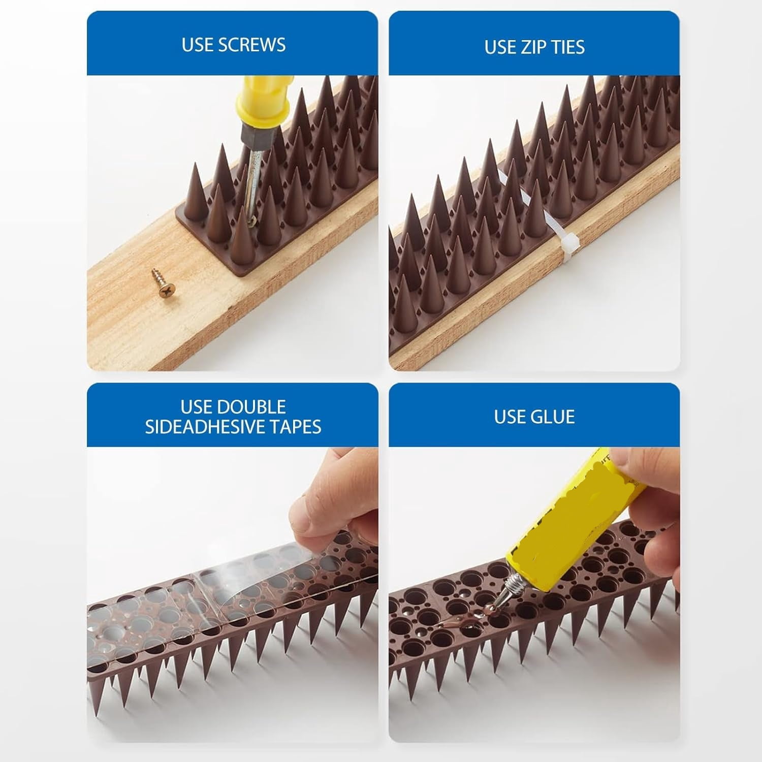 20 Pack Bird Deterrent Spikes Anti Pigeon Squirrel Raccoon Defender Spike Outdoor Roof Fence Window Bird Repellent Spike