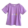 thumbnail image 5 of Gubotare Girl Top Girls' Short Sleeve Crop Tops Kids' Summer Dance Cropped T Shirts (Purple,Size 6-7 Years), 5 of 5