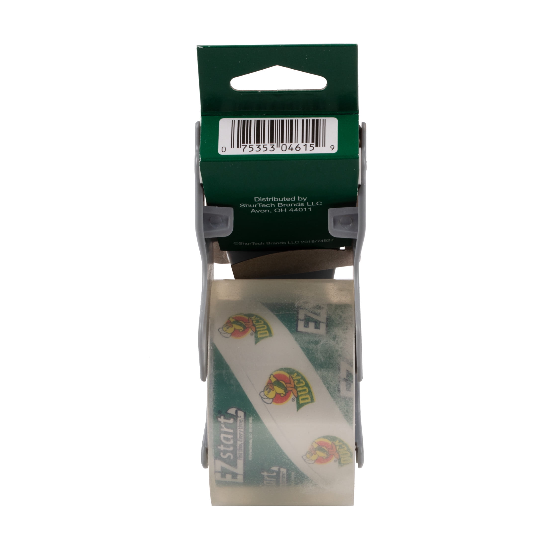 (2 pack) Duck Brand EZ Start Packing Tape with Manual Dispenser, Clear, 1.88 in.  x 50 yd.