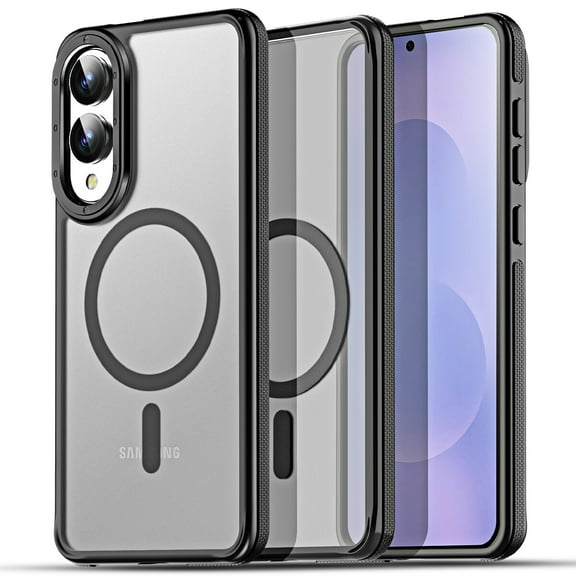 AICase For Samsung Galaxy S25 Edge Case Fusion Matte Hybrid Clear MagSafe Metal  Button  Phone Cover Shockproof Protective