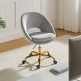 thumbnail image 3 of HULALA HOME Ramona Modern Velvet Height Adjustable Swivel Task Chair with Metal Base by  Grey, 3 of 8