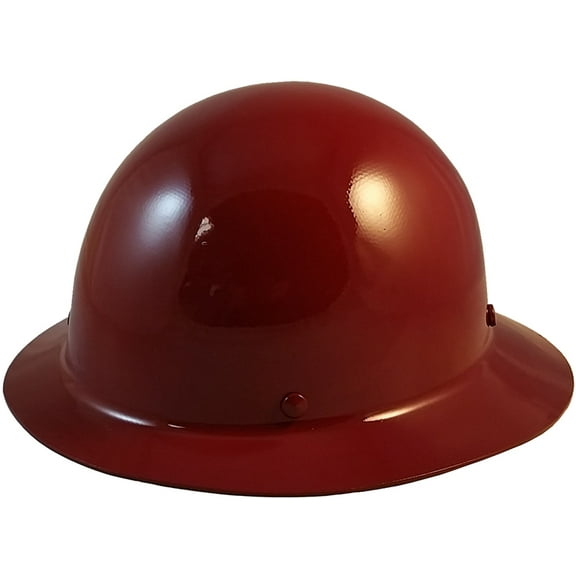 MSA Skullgard Full Brim Hard Hat with FasTrac III Ratchet Suspension - Maroon