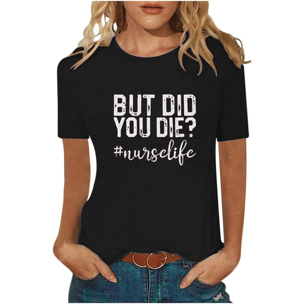 Moda para mujer Tops Funny Printe CasualFit Camisetas Blusa Estampado Camisa Fridja bn2916