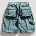 thumbnail image 3 of DDAPJ pyju Men's Cargo Sweat Shorts Elastic Waist Drawstring Casual Athletic Shorts Relaxed Fit Work Shorts Lightweight Summer Shorts with Multi Pockets Light Blue M, 3 of 4