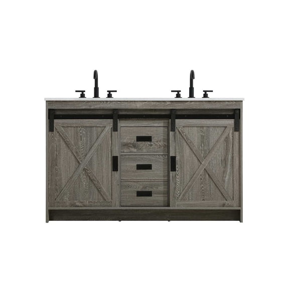 Elegant Kitchen and Bath Austin 54 inch Double Bathroom Vanity in Rustic Grey
