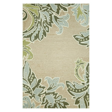 UPC 087215836549 product image for Trans-Ocean Rug Ravella Ornametal Leaf Border Aqua Indoor/Outdoor Rug | upcitemdb.com