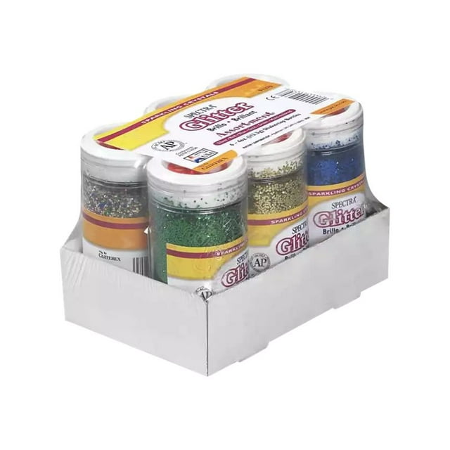 Spectra Glitter Sparkling Crystals - Paillettes - 4 oz - Bleu, Argent, Rouge, Vert, Or, Multicolore (Lot de 6)