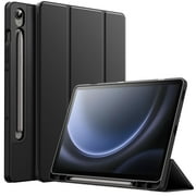JETech Case for Samsung Galaxy Tab S10 FE / S9 FE 10.9-Inch with S Pen Holder, Soft TPU Tri-Fold Stand Protective Tablet Cover, Support S Pen Charging, Auto Wake/Sleep (Black)