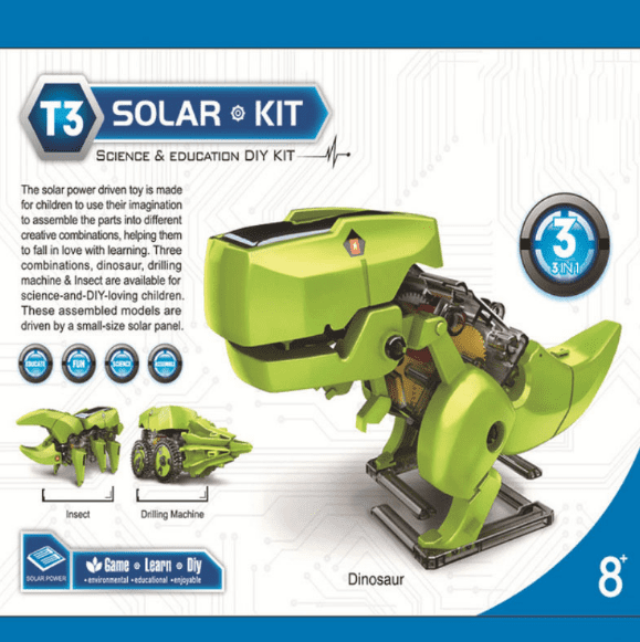 Creative 3 IN 1 Educational Learning Solar Power Robot Kit Children Kids DIY TOY 