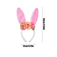 thumbnail image 2 of Conejo Orejas Bandera, Pascua Lindo Oídos Largos Tocador con Decoración de Flores Artificiales, Bandera de Tela Rosa para la Celebración de la Decoración de la Fiesta de Pascua, 2 of 6