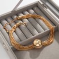 thumbnail image 4 of 2022 estilo Punk Color dorado Metal caja multicapa cadena clavícula collar señoras Hip Hop collares redondos hombres moda joyería para chicas, 4 of 5