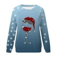 thumbnail image 4 of VJATTWR Mes Articles Chandail en Molleton de Noël pour Femmes Automne et Hiver Flocon de Neige Rouge Verre Dégradé Imprimé Col Rond Épaule Manches Longues Décontracté Sport Chandail en Molleton Get it Fast, 4 of 4
