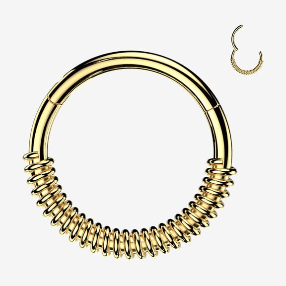 BM25 Golden Spring Coil Clicker Hoop Ring