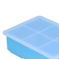 thumbnail image 3 of Bandeja de hielo de 6 celdas, máquina de hielo cuadrada de silicona con tapa para hacer cubitos de hielo, pasteles, pudín de chocolate, azul, 3 of 8