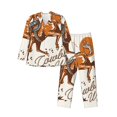 thumbnail image 1 of Fotbe Cowboy Riding Horse Pijama de Hombre con Estampado de Manga Larga, Conjunto de 2 Piezas, Ropa de Dormir Suave y Cómoda con Bolsillos-Large, 1 of 7