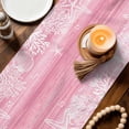 thumbnail image 3 of Pink Coastal Table Runner 72 Inches, Summer Ocean Sea Ombre Starfish Corals Bed Runner Dresser Scarves Tabletop for Indoor Outdoor Parties/Ceremony/Banquet, 16" x 72", 3 of 9