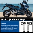 thumbnail image 2 of Estribos traseros plegables universales para motocicleta para Honda, Suzuki, Kawasaki y Yamaha, pedales de pasajero plegables de 90 grados, soportes de aleación de aluminio CNC tono plateado, 1 par, 2 of 7