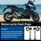 thumbnail image 2 of Estribos traseros plegables universales para motocicleta para Honda, Suzuki, Kawasaki y Yamaha, pedales de pasajero plegables de 90 grados, soportes de aleación de aluminio CNC tono plateado, 1 par, 2 of 7
