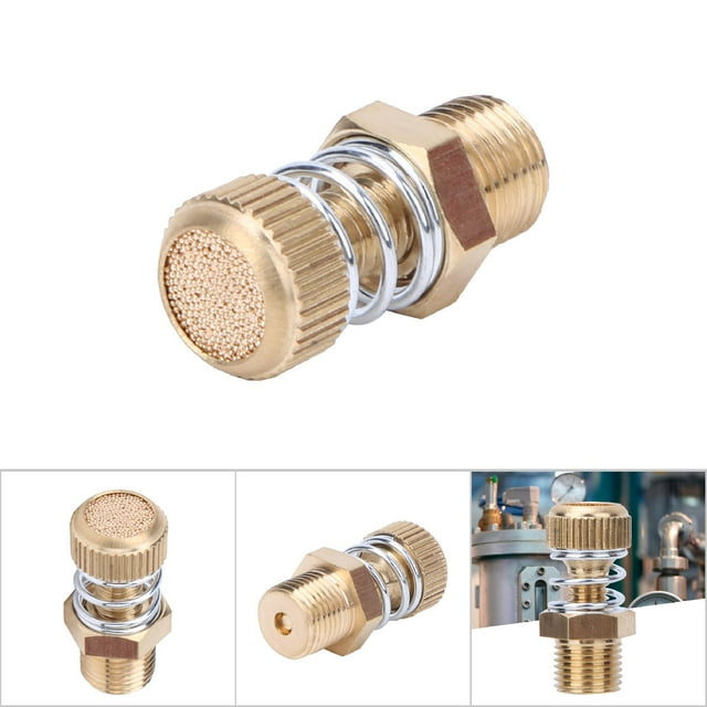 Silencieux Pneumatiques en Laiton Premium avec Filetages Mâles BSPT pour Échappement d'Air, 1/8 Pouce, Ensemble de 10, Durable et Résistant à la Corrosion