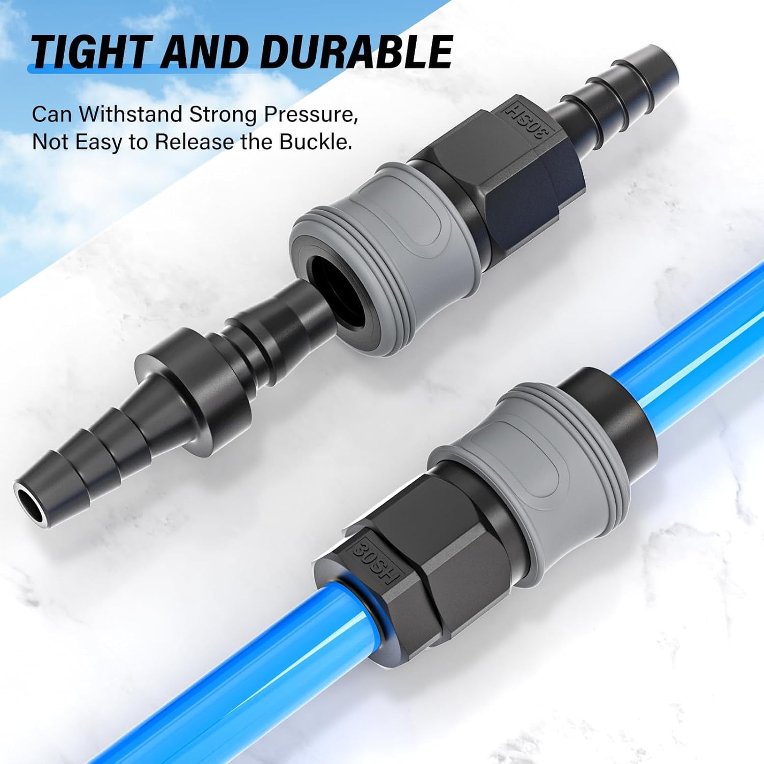 MKEUDQ-3/8"ID C Type Quick Disconnect Set,Pneumatic Quick ConnectorQuick Connect CouplerAir Connector Pneumatic Fittings SH+PH30 (Pack of 2)