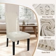thumbnail image 3 of Fundas para Sillas de Comedor, Juego de 6, Fundas Elásticas, Cubiertas Protectoras Desmontables y Lavables para Sillas de Cocina (Jacquard Beige), 3 of 4