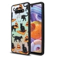thumbnail image 1 of FINCIBO Slim TPU Bumper + Clear Hard Back Cover for LG Stylo 6 6.8" 2020, Black Cat Love Pizza, 1 of 6