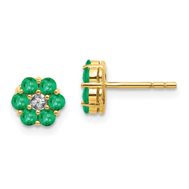 Saris and Things - 14K Yellow Gold Plated & Rhodium Emerald & Diamond ...