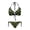 Jamaican Flag Argyle Pattern, variant on Women's Halter Neck Two-Piece Bikini Set - Blue Palm Tree Print Bottom, Quick Dry, Tie Side & Back - Perfect for Beach Vacation, Pool Party