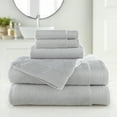 thumbnail image 2 of Hotel Style 100% Organic Cotton Luxury 6-Piece Towel Set, Platinum Silver, 2 of 11