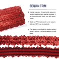thumbnail image 4 of Uxcell 5 Yards 1.2 Inch Cinta de Lentejuelas Elástica de 3 Filas para Manualidades DIY, Costura de Vestidos de Disfraces, Rojo, 4 of 7