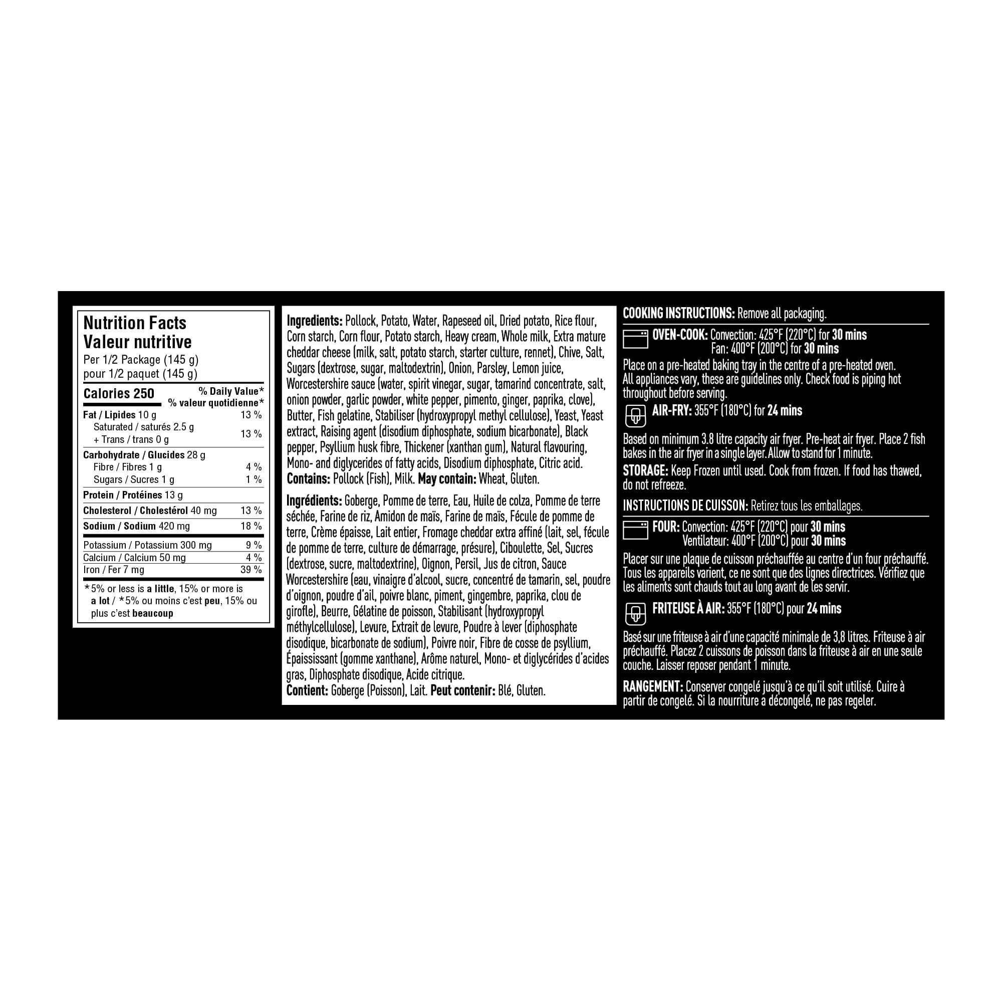 The Saucy Fish co. 2 Goberge, Fromage & Ciboulette Croquette de Poisson TSFC GOBERGE CROQUETTE DE POISSON