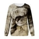 thumbnail image 4 of Pntutb Mujer Camisas Gráfico Impreso Manga Larga Cuello Redondo Sudadera Pullover Tops Cómodos Pntutb Pntutb-5540, 4 of 4