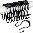 thumbnail image 2 of 12pcs, Rustproof Stainless Steel S Shape Shower Curtain Hooks Rings, Shower Curtain Rings Hooks For Bathroom Shower Rod Curtains, Bathroom Accessories, 2 of 4