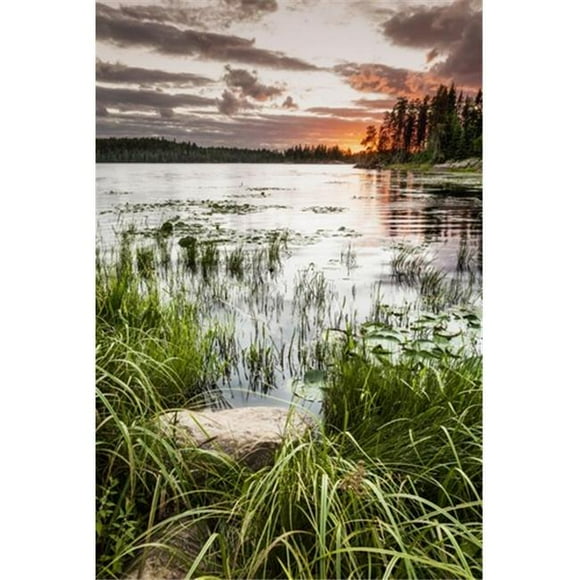 Posterazzi DPI12301414LARGE Sunset Over A Pond - Thunder Bay Ontario Canada Poster Print by Susan Dykstra, 24 x 38 - Large