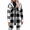 Black, variant on Dpjklzsn Women's Plaid Shacket Jacket, Soft Fuzzy Button Front Lapel Collar Long Sleeve Oversized Casual Winter Outerwear