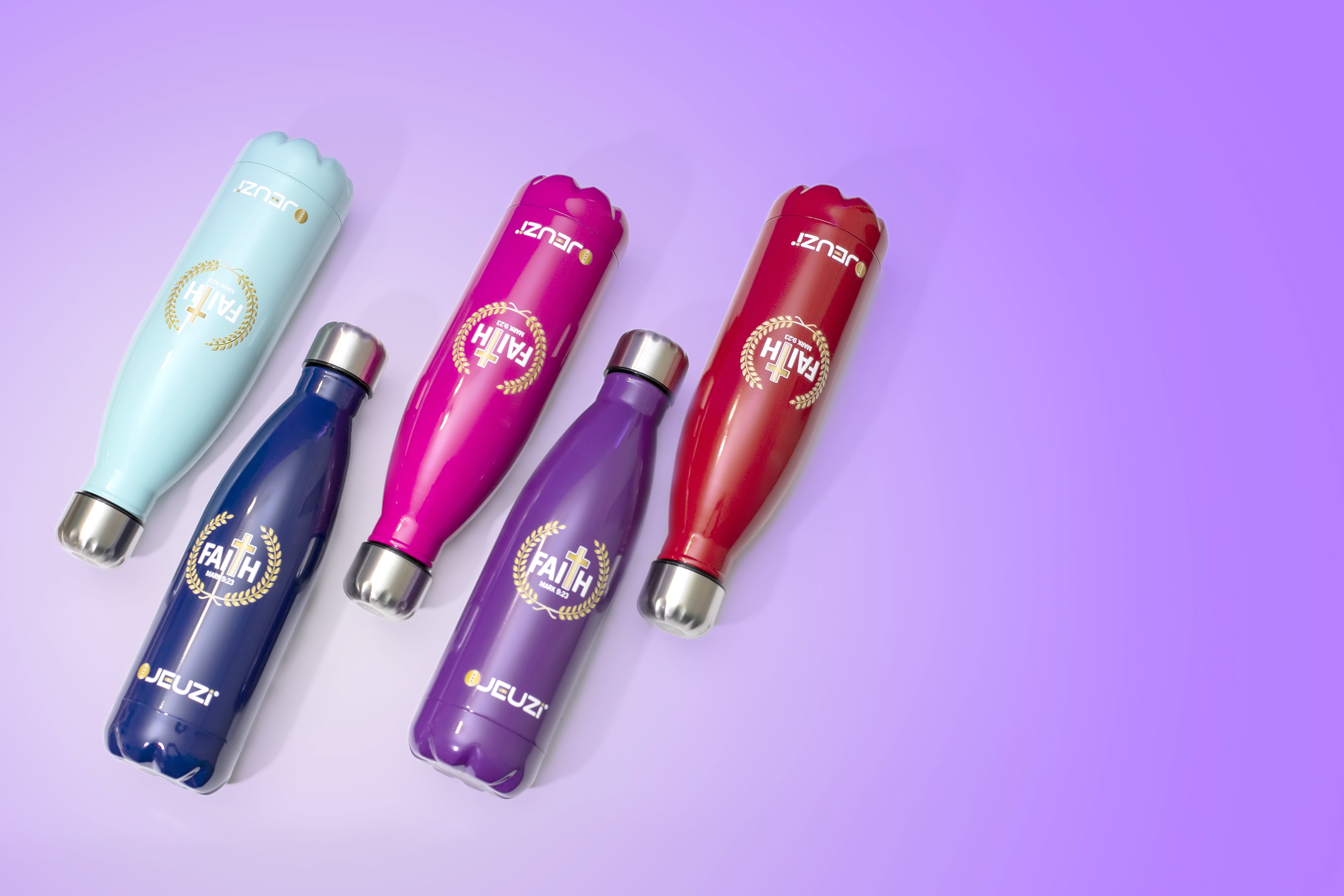 Water Bottle 17oz Insulated Stainless Steel BPA Free, Omega  Purple JEUZi-NEW