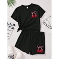 thumbnail image 3 of Grblisyd Girls Summer 2 Piece Outfits Cute Fruit Print Printed Short Sleeve Crew Neck T-Shirts and Shorts Girls' Clothing Sets 10-12Y, 3 of 5