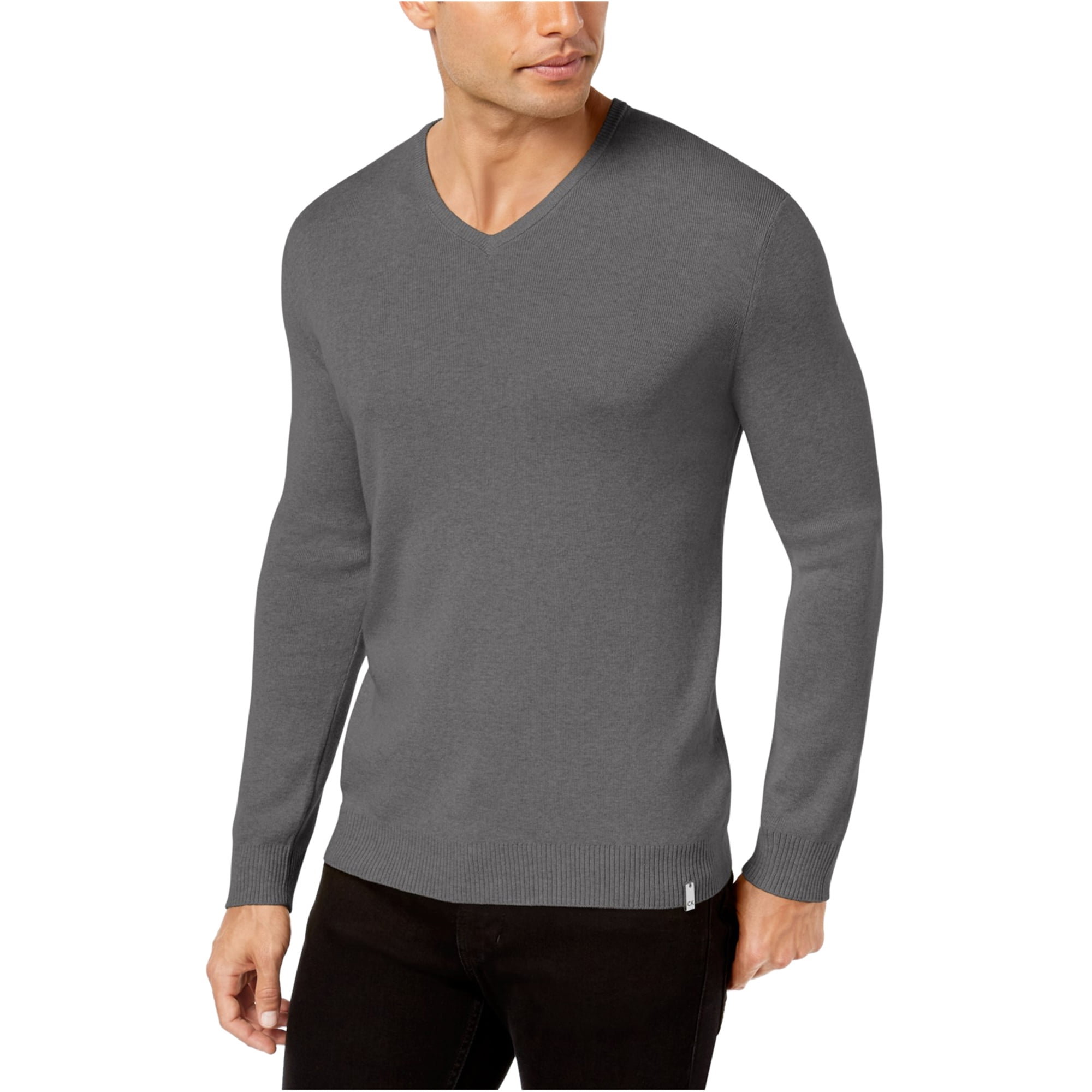 Calvin Klein - Calvin Klein Mens LS Knit Pullover Sweater, Grey, XX ...