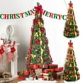 thumbnail image 6 of Chanana 7.5FT Poping Up Christmas Tree with LED Lights, Pre-Lit Foldable Artificial Tree, Pre-Decorated with Red & Golden Ribbon and Ball, Collapsible for Indoor Home Office Party Holiday Decoration, 6 of 9