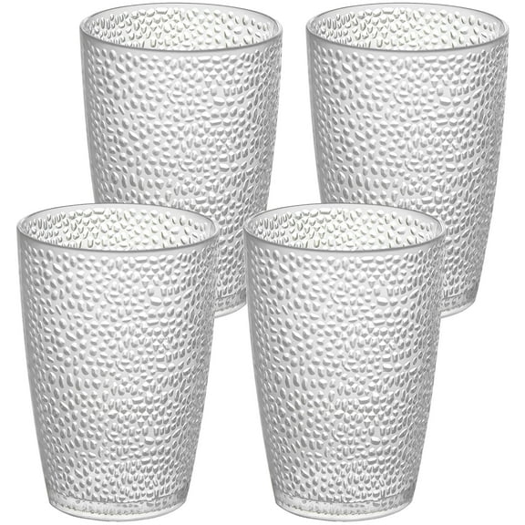 4 Pack 13oz Shatterproof Acrylic Highball Glasses - Unbreakable Transparent Cups, Long-Lasting and Heat-Resistant Barware for Home, KTV, Bars, and Parties
