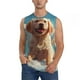thumbnail image 1 of Fotbe Cute Angel Winged Dog Men's Camiseta sin Mangas Estampada para Hombres, Playera Casual para Gimnasio, Entrenamiento, Playa-X-Large, 1 of 7