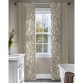thumbnail image 4 of Japanese Sheer Curtains 84 Inch Length 2 Panels Set for Living Room/Bedroom, Grey Simple Traditional Flowers Leaves Pattern Kitchen Curtains Grommet Semi-Sheer Curtains Window Treatments 42"x84"x2, 4 of 7