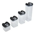 thumbnail image 3 of 14 Pcs/ensemble Bocal Rectangulaire Scellé avec Couvercle Conteneur de Poudre de Lait Accessoire de Cuisine Noir Couvercle Transparent Boucle, 3 of 7