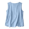 thumbnail image 6 of Linen Tank Tops for Women 2026 Spring Summer Casual Comfy Sleeveless Linen Shirts Loose Lightweight Gauze Camisoles Light Blue L, 6 of 9