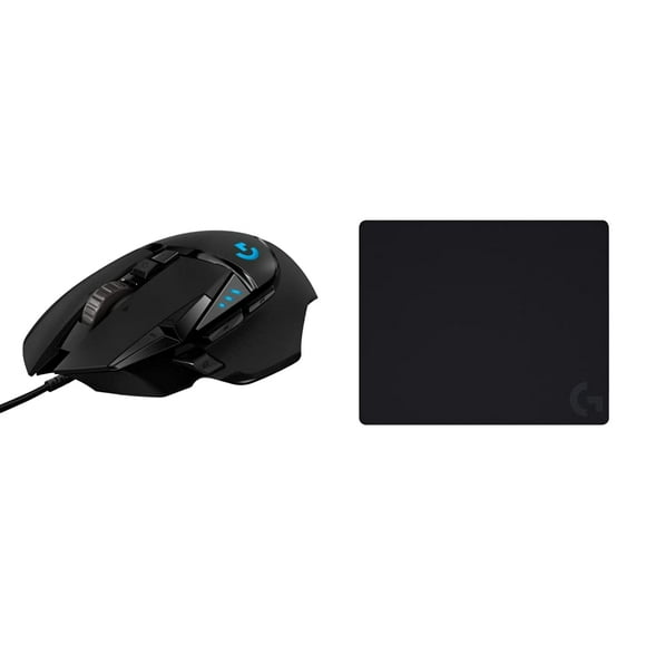Logitech G502 Hero Wired Gaming Mouse + G440 Hard Gaming Mouse Pad Bundle - Black