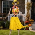 thumbnail image 6 of Giant Skeleton Costume Set for Halloween Display with Bikini Style Outfit Hat Sunglasses Lei and Skirt for Yard Decor, 6 of 8